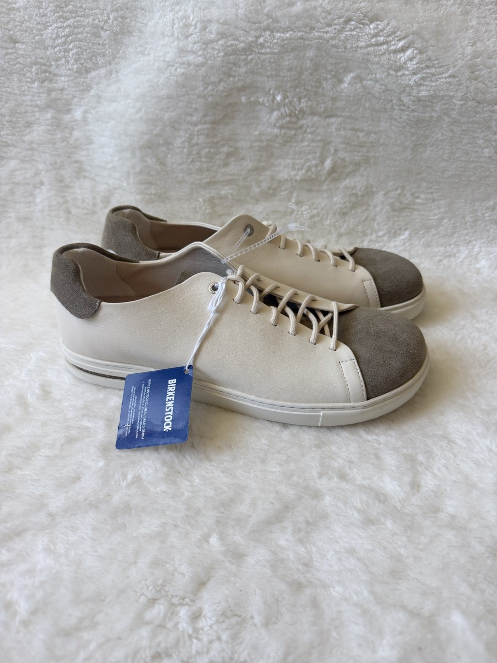 Birkenstock Bend Low Mens Cream Leather Suede Sneakers M14 EU 46 NWT